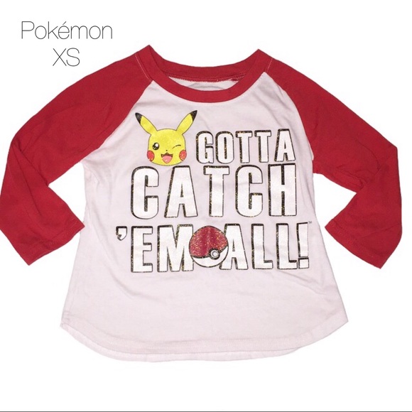 Pokémon Red Raglan T Shirt Pikachu Xs